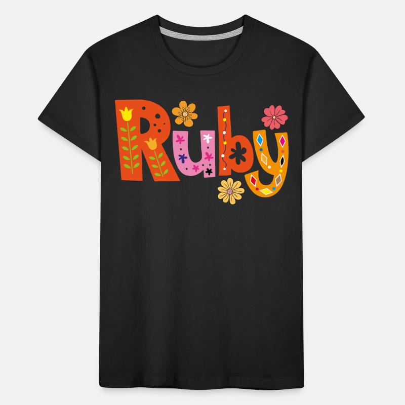Personalized Ruby Name Kids' Premium Organic T-Shirt