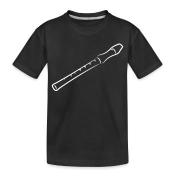 Flute Sketch - Kids' Premium Organic T-Shirt - black - Front