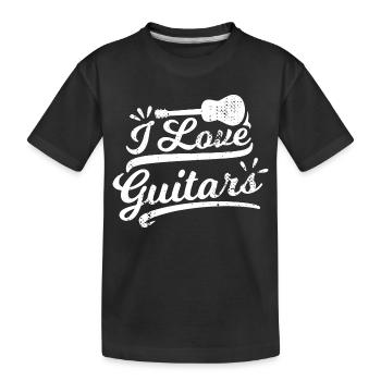 I Love Guitars - Kids' Premium Organic T-Shirt - black - Front