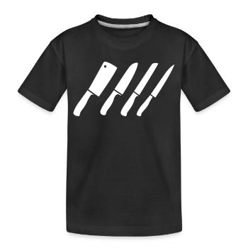 Messer Zeichnung - Kinder Premium Bio T-Shirt - Schwarz - Vorne