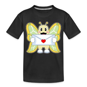 Schmetterling Liebesbrief - Kinder Premium Bio T-Shirt - Schwarz - Vorne