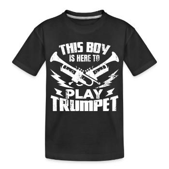 Kleiner Trompetenspieler - Kinder Premium Bio T-Shirt - Schwarz - Vorne
