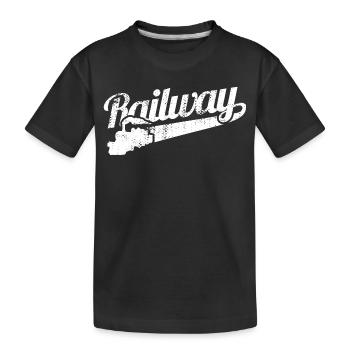 Love of railways - Kids' Premium Organic T-Shirt - black - Front