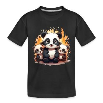 Baby panda squad - Kinder Premium Bio T-Shirt - Schwarz - Vorne