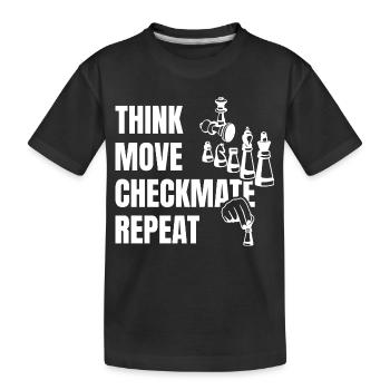 Denke Spiele Schachmatt Nächster - Kinder Premium Bio T-Shirt - Schwarz - Vorne