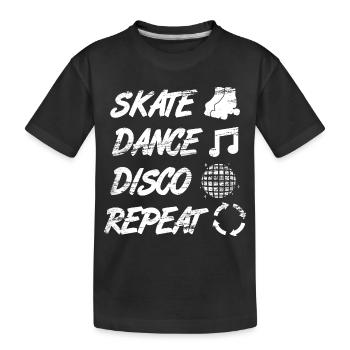 Rollschuh Disco - Kinder Premium Bio T-Shirt - Schwarz - Vorne