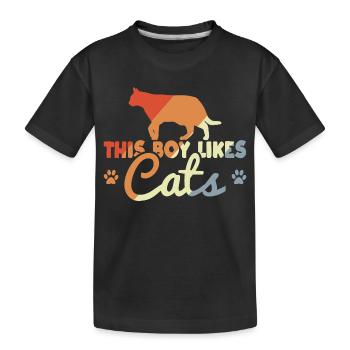 Kitten - Kids' Premium Organic T-Shirt - black - Front