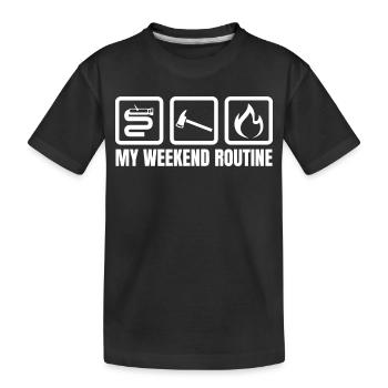 Brigade de pompiers de routine du week-end - T-shirt bio Premium Enfant - noir - Devant