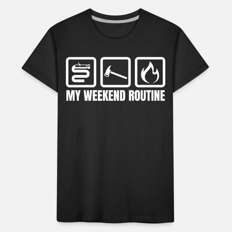 Brigade de pompiers de routine du week-end T-shirt bio Premium Enfant