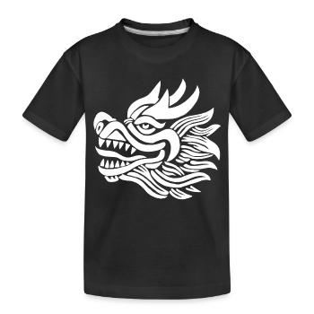 Tête de dragon chinois (blanc) - T-shirt bio Premium Enfant - noir - Devant
