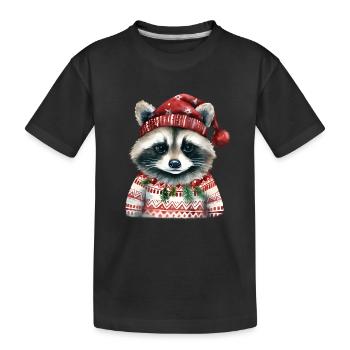 M. Raton laveur en pull norvégien - T-shirt bio Premium Enfant - noir - Devant