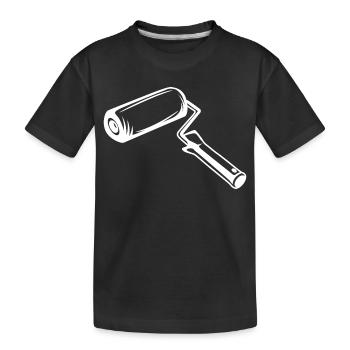 Farbroller Zeichnung - Kinder Premium Bio T-Shirt - Schwarz - Vorne