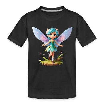 Fée 3D - T-shirt bio Premium Enfant - noir - Devant