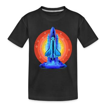 NAVETTE SPATIALE BLEUE RETRO VINTAGE - T-shirt bio Premium Enfant - noir - Devant