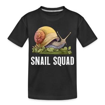 Snail Squad – Schneckenliebe & Gartenhumor - Kinder Premium Bio T-Shirt - Schwarz - Vorne