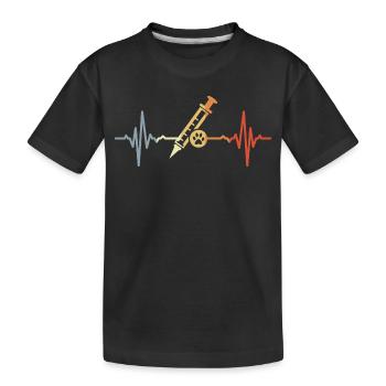 Tiermedizin Spritze EKG - Kinder Premium Bio T-Shirt - Schwarz - Vorne