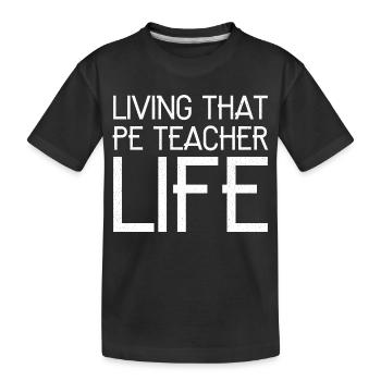 Das Leben als Sportlehrer lustig zu leben - Kinder Premium Bio T-Shirt - Schwarz - Vorne