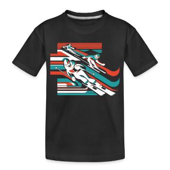 skiing winter sports snow winter - Kids' Premium Organic T-Shirt - black - Front