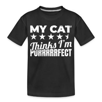 Mon chat me trouve ronronnant - T-shirt bio Premium Enfant - noir - Devant