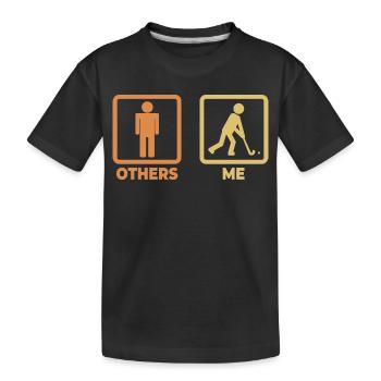 Figurines de bâton de hockey sur gazon - T-shirt bio Premium Enfant - noir - Devant