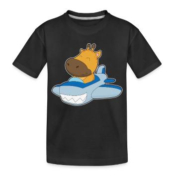 Avion girafe - T-shirt bio Premium Enfant - noir - Devant