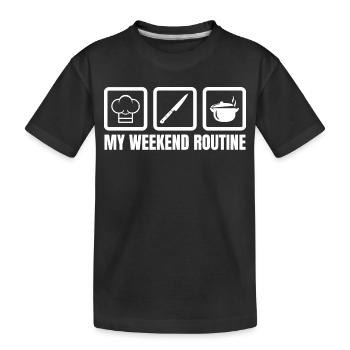 Cook Weekend - Kids' Premium Organic T-Shirt - black - Front