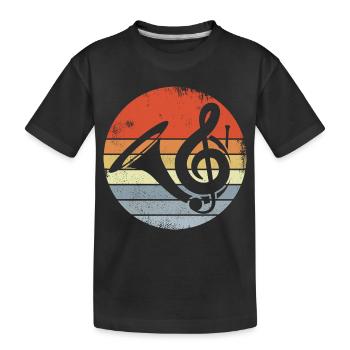 French Horn Sketch Vintage Look - Kids' Premium Organic T-Shirt - black - Front