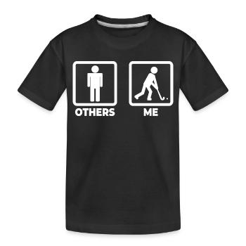 Figurine de bâton de joueur de hockey - T-shirt bio Premium Enfant - noir - Devant