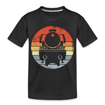 Vintage Locomotive - Kids' Premium Organic T-Shirt - black - Front