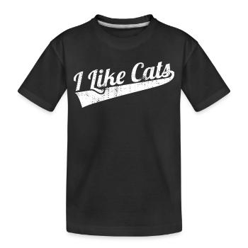 Ich mag Katzen - Kinder Premium Bio T-Shirt - Schwarz - Vorne