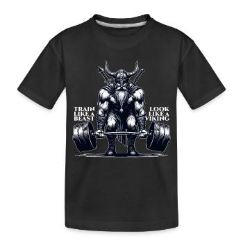 Cadeau de soulevé de terre Viking - T-shirt bio Premium Enfant - noir - Devant