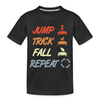 Trampolin Techniken - Kinder Premium Bio T-Shirt - Schwarz - Vorne