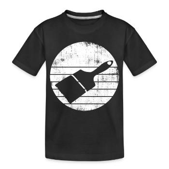 Dessin au pinceau de peintre - T-shirt bio Premium Enfant - noir - Devant