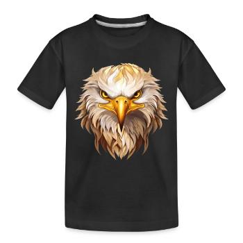Adler Adlerkopf Raubvogel Greifvogel Tier Natur - Kinder Premium Bio T-Shirt - Schwarz - Vorne