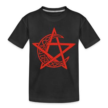 Red Lunar Pentagram - Kids' Premium Organic T-Shirt - black - Front