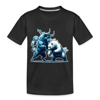 Finance Taureau Bear Fight Wall Street cadeau - T-shirt bio Premium Enfant - noir - Devant