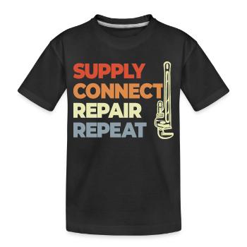 Installateur Spruch - Kinder Premium Bio T-Shirt - Schwarz - Vorne