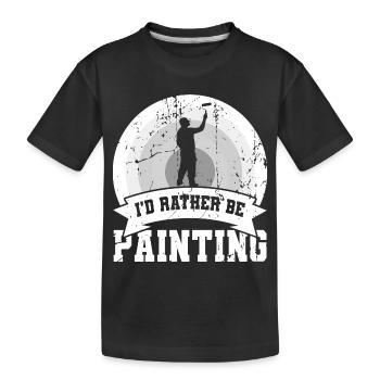 Ich würde lieber malen - Kinder Premium Bio T-Shirt - Schwarz - Vorne