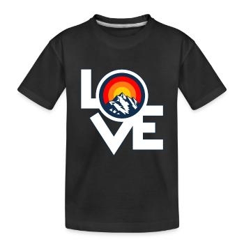 Ich Liebe Berge – I Love Mountains Retro Design - Kids' Premium Organic T-Shirt - black - Front