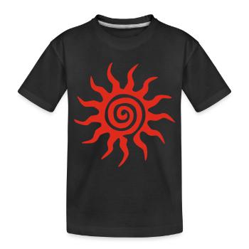 Spiral Red Sun - Kids' Premium Organic T-Shirt - black - Front