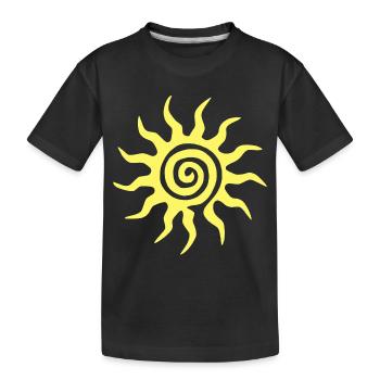 Spiral-Sonne - Kinder Premium Bio T-Shirt - Schwarz - Vorne