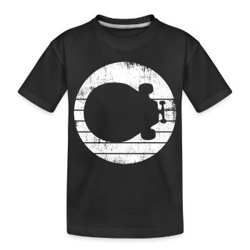 Skateboard Zeichnung - Kinder Premium Bio T-Shirt - Schwarz - Vorne