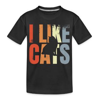 Cat Lovers - Kids' Premium Organic T-Shirt - black - Front