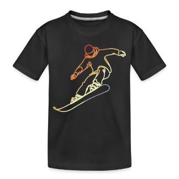 Croquis de snowboarder - T-shirt bio Premium Enfant - noir - Devant