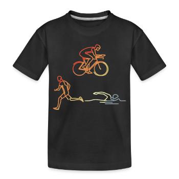 Vintage Triathlet - Kinder Premium Bio T-Shirt - Schwarz - Vorne