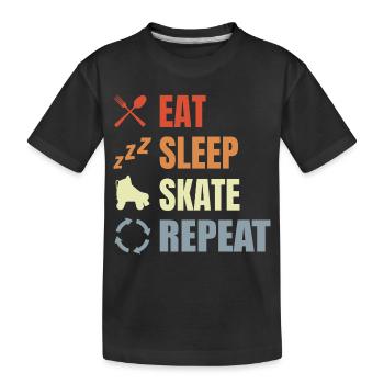 Eat Sleep Skate Repeat - Kinder Premium Bio T-Shirt - Schwarz - Vorne