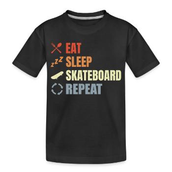 Eat Sleep Skate Repeat - Kinder Premium Bio T-Shirt - Schwarz - Vorne