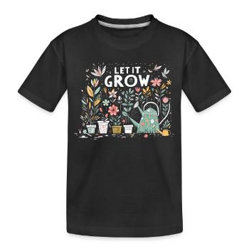 Laissez-le pousser des fleurs de jardin printanières - T-shirt bio Premium Enfant - noir - Devant