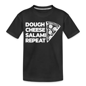 Dough Cheese Salami Again - Kids' Premium Organic T-Shirt - black - Front