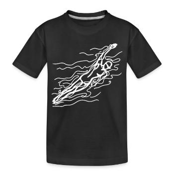 Croquis de nageur de compétition - T-shirt bio Premium Enfant - noir - Devant